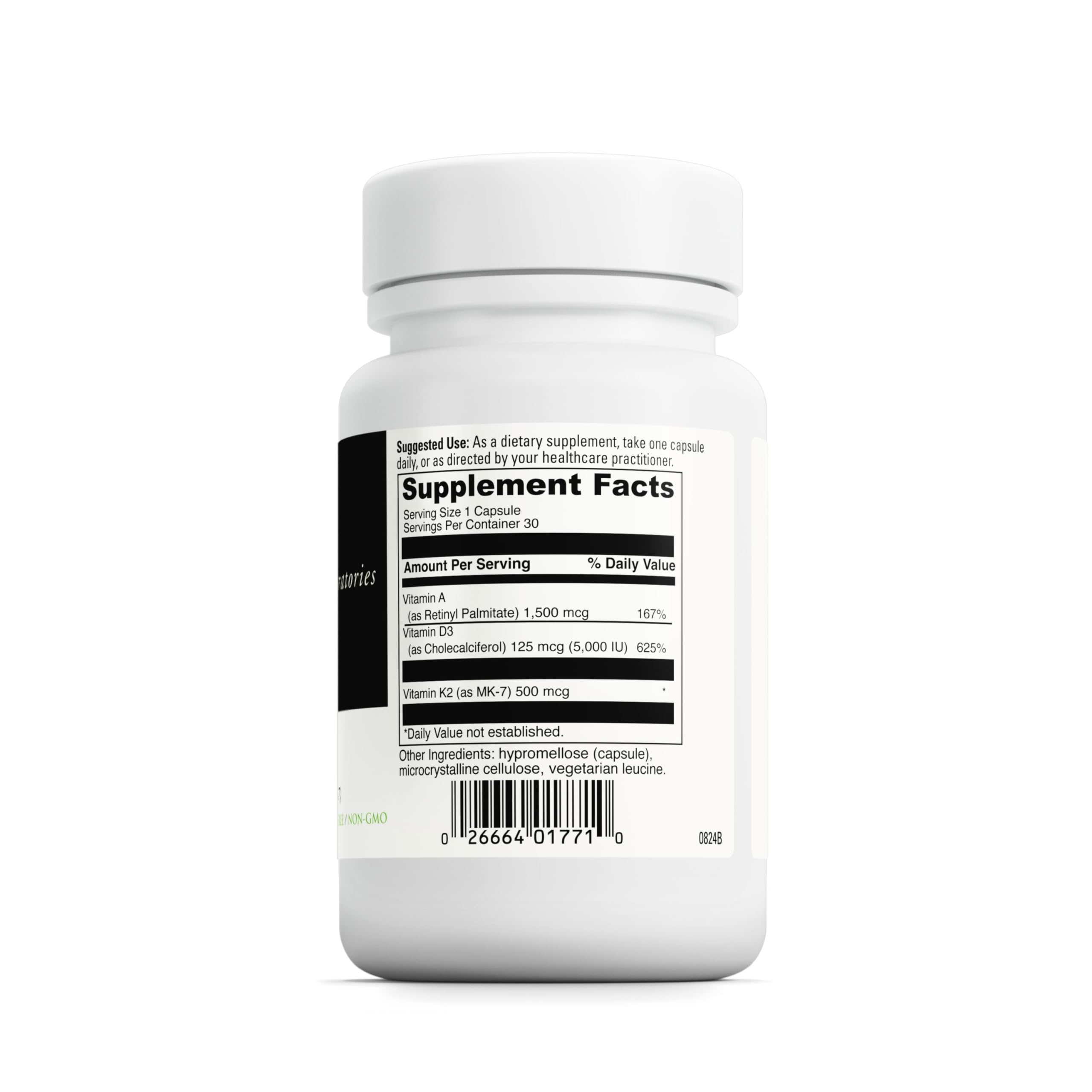 DAVINCI ADK Vitamin Supplement side view showing label