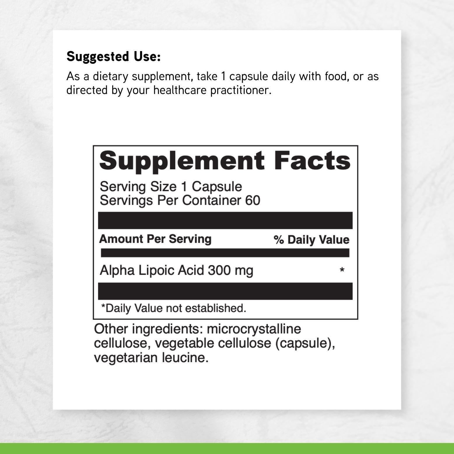 DAVINCI Alpha Lipoic Acid 300 displayed on a wooden table