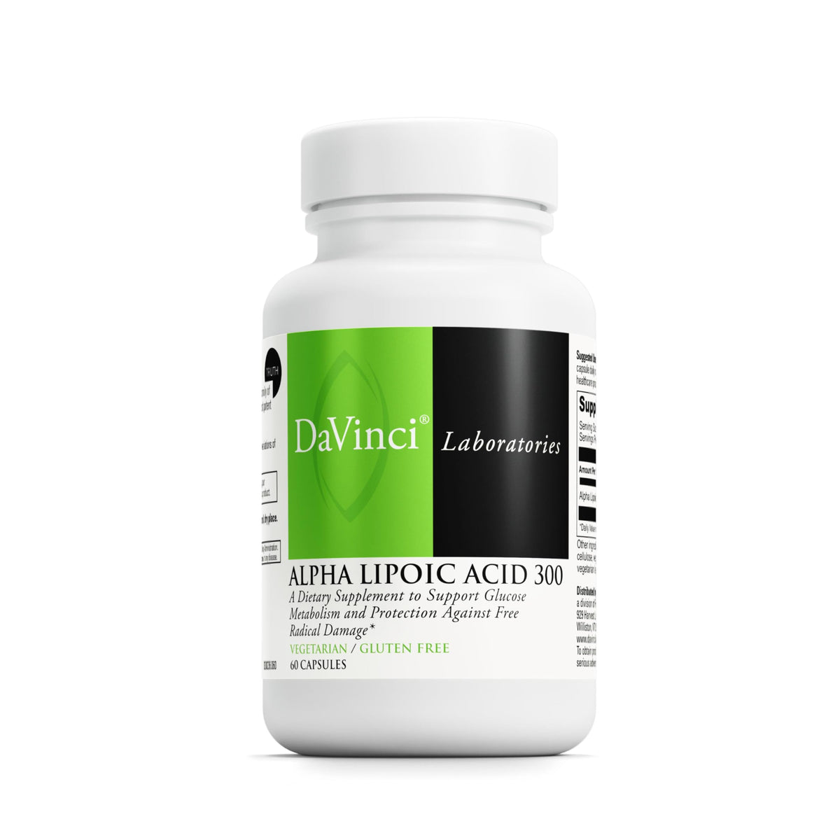 DAVINCI Alpha Lipoic Acid 300 front view of packaging