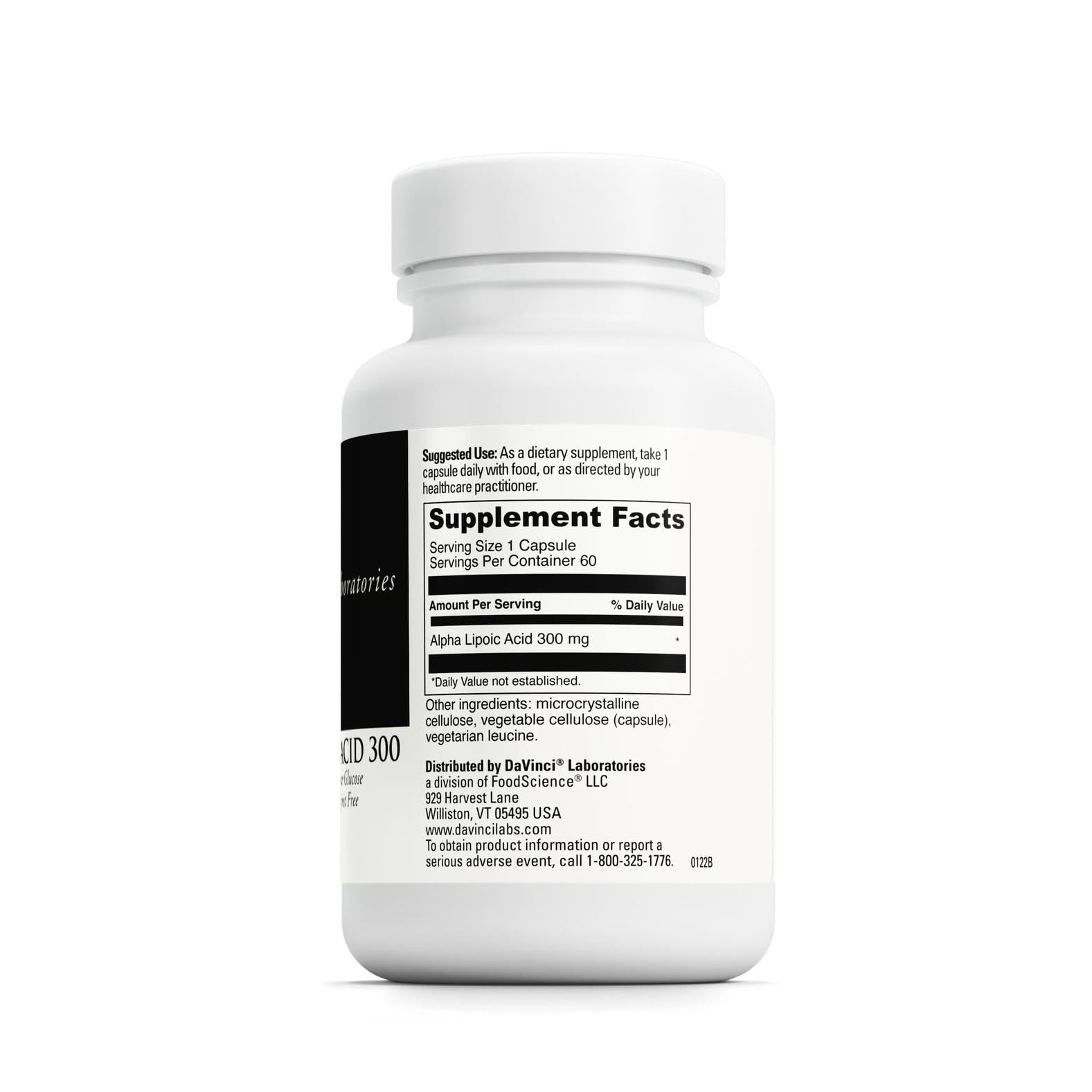 DAVINCI Alpha Lipoic Acid 300 side view of capsules