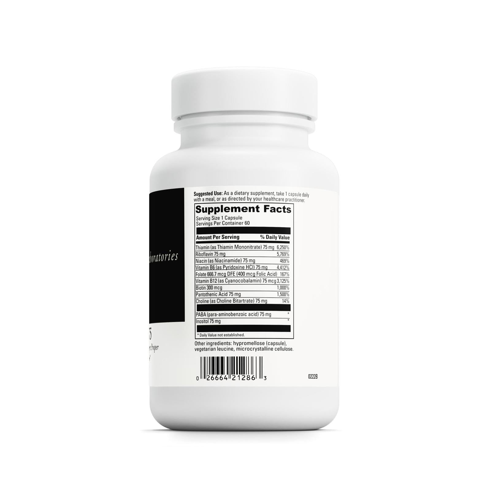 DAVINCI B Complex 75 supplement bottle side view