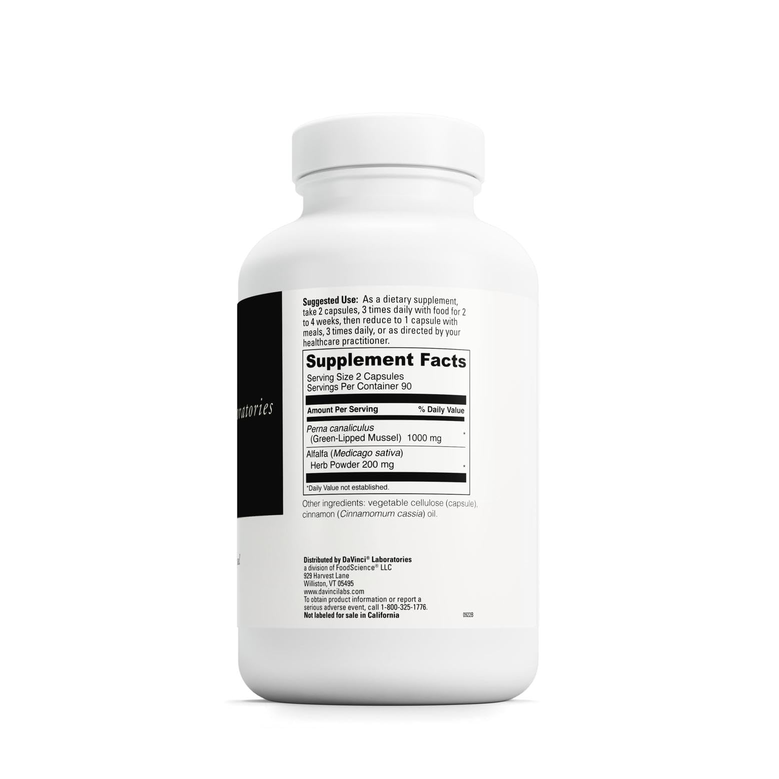 DAVINCI Chondroitin & Glucosamine Supplement 204g side view