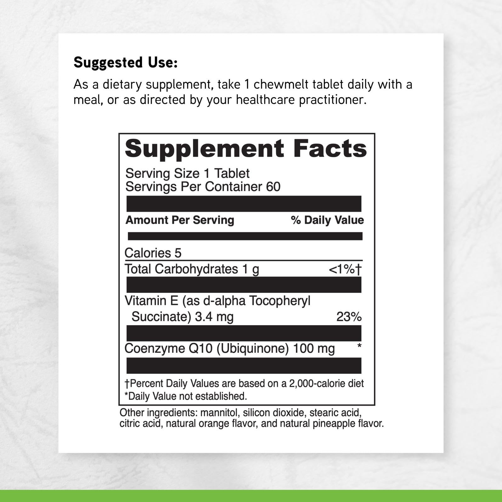 DAVINCI Coenzyme Q10 ChewMelt displayed with other health supplements