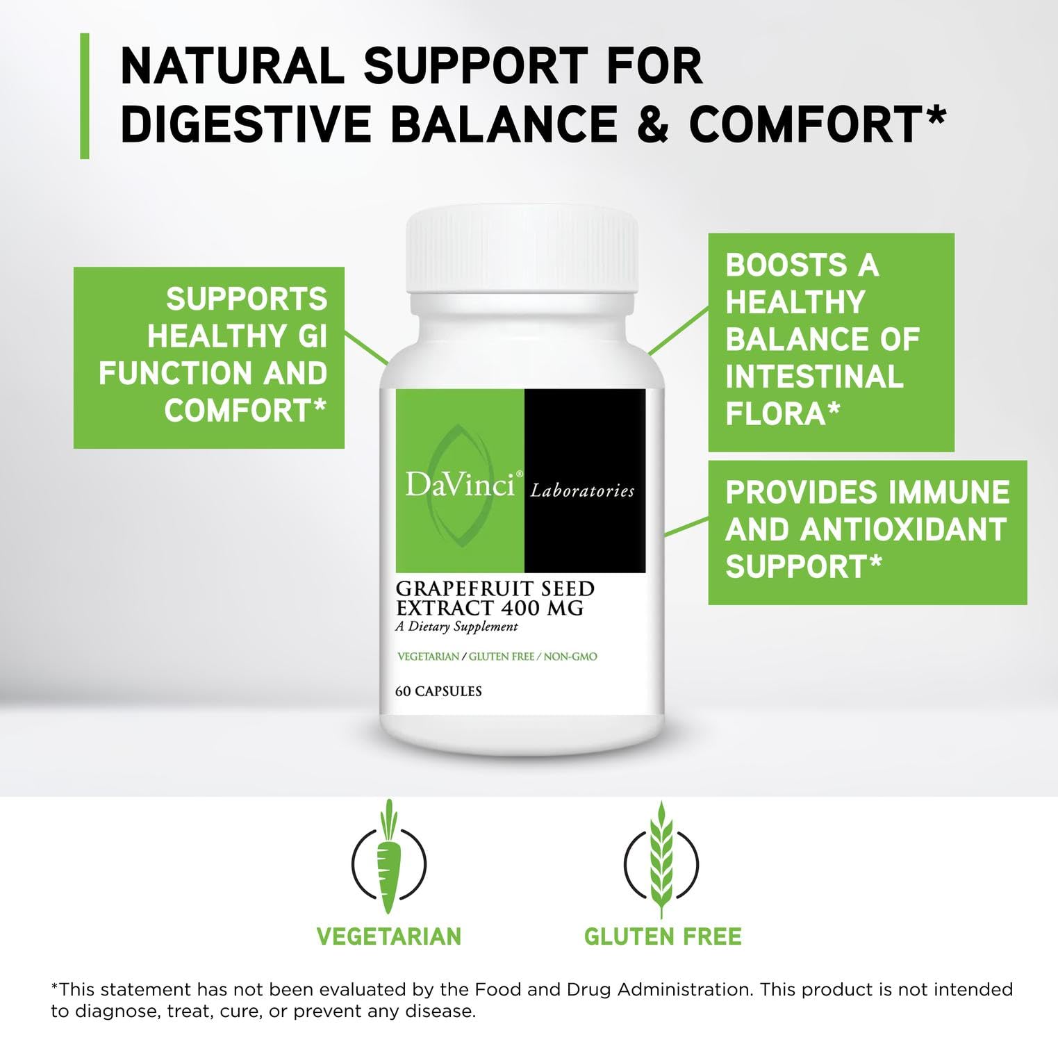 DAVINCI Grapefruit Seed Extract 400mg close-up of the capsules