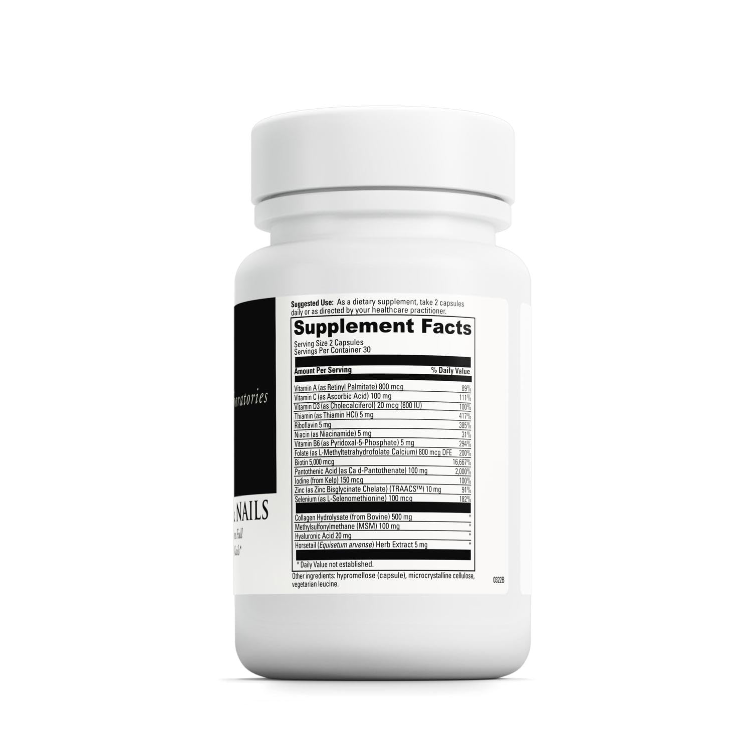 DAVINCI Hair, Skin & Nails Supplement bottle with capsules