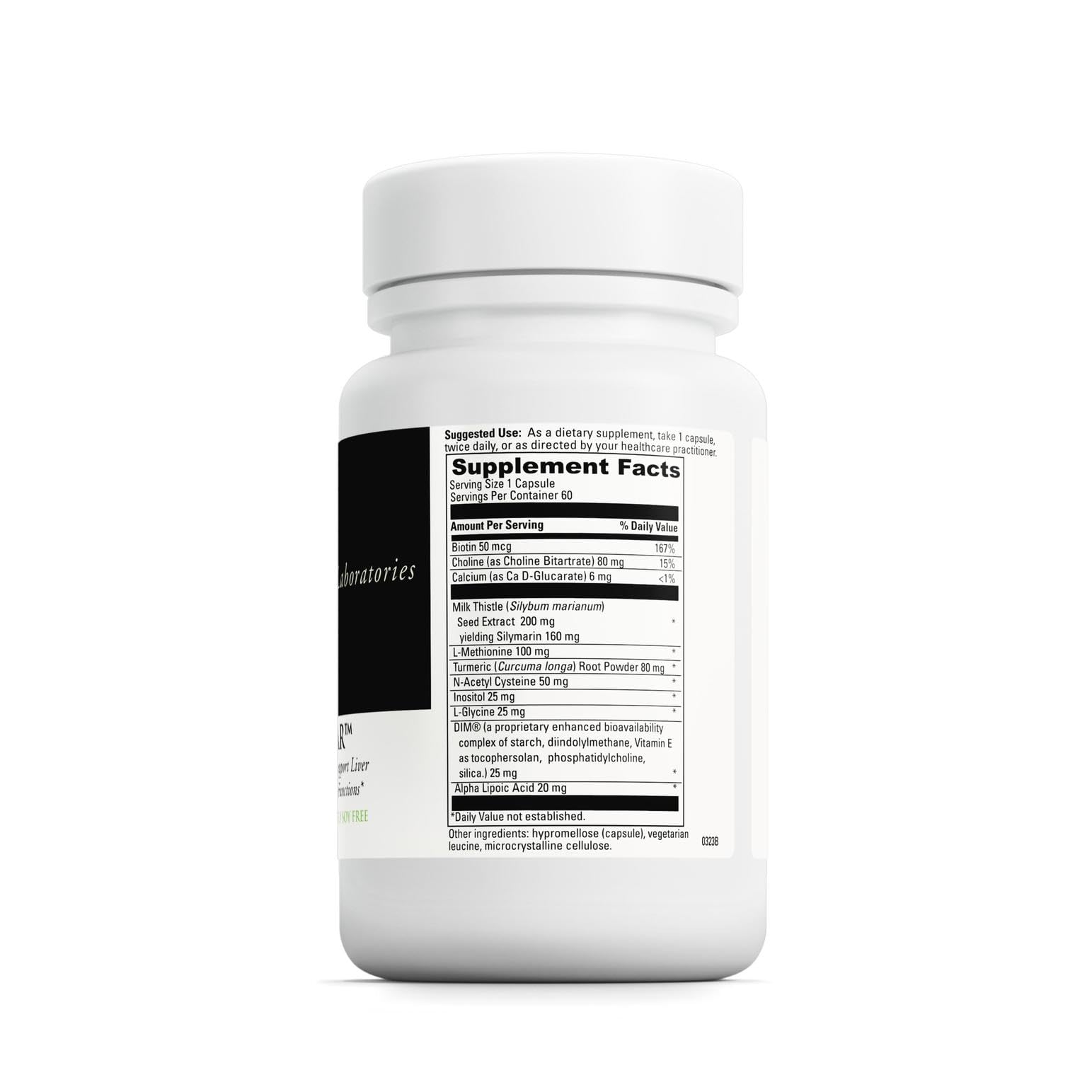 DAVINCI Hepaticlear 60 Capsules back view with ingredient list