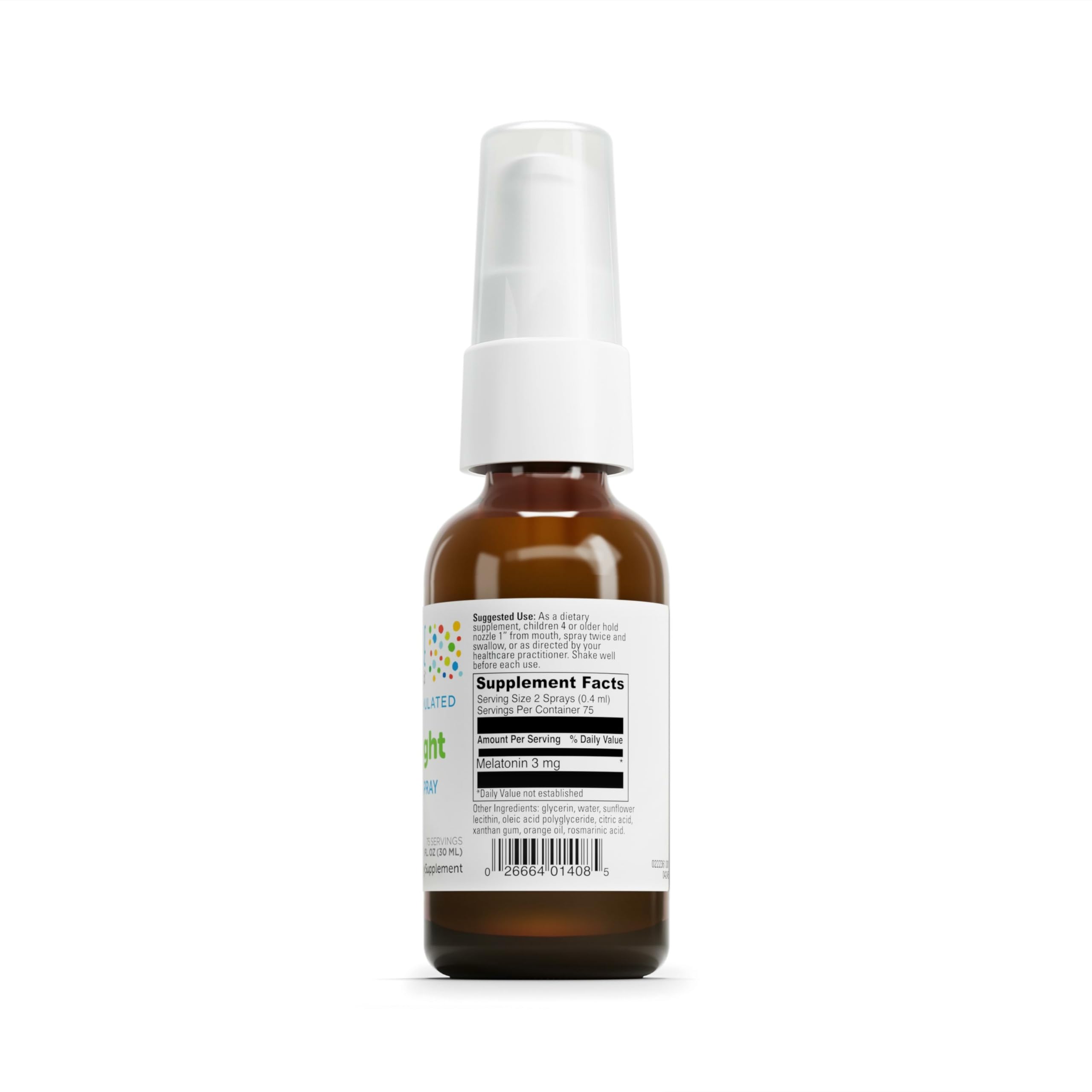 DAVINCI Kids Melatonin Supplement 3mg Citrus 30ml side view