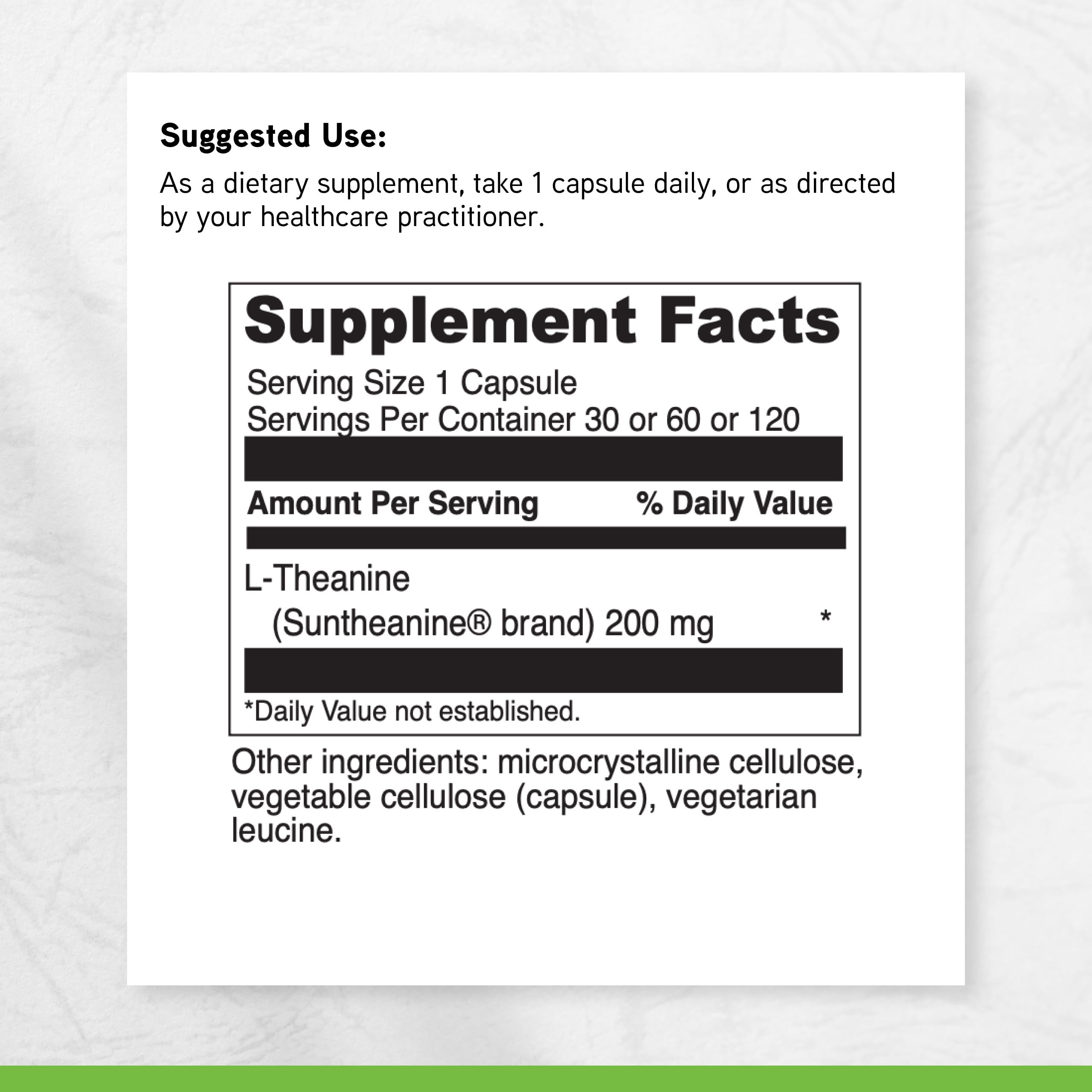 DAVINCI L-Theanine 200mg supplement capsules in a lifestyle setting