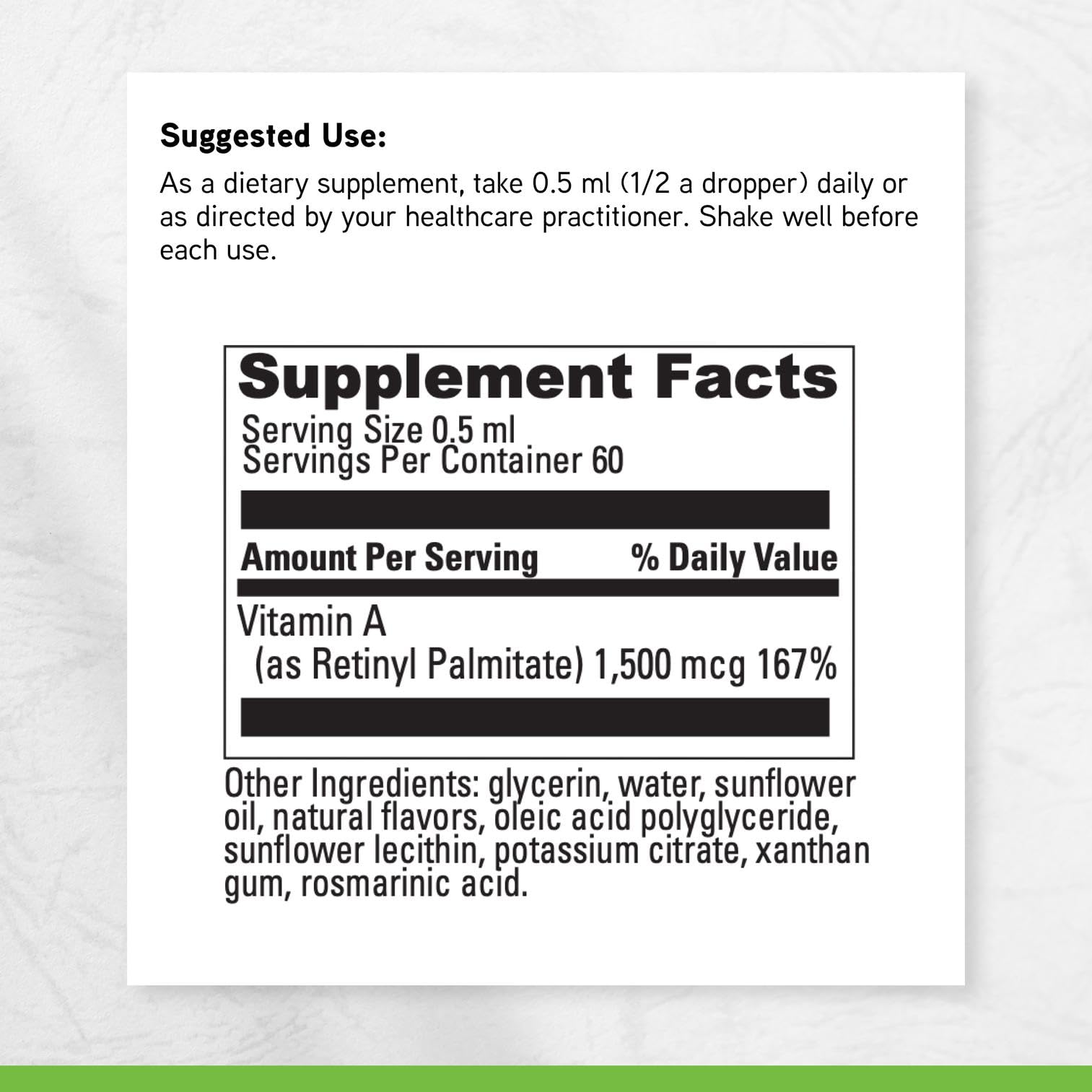 DAVINCI Liposomal A Liquid Vitamin A Supplement 30ml bottle on a countertop