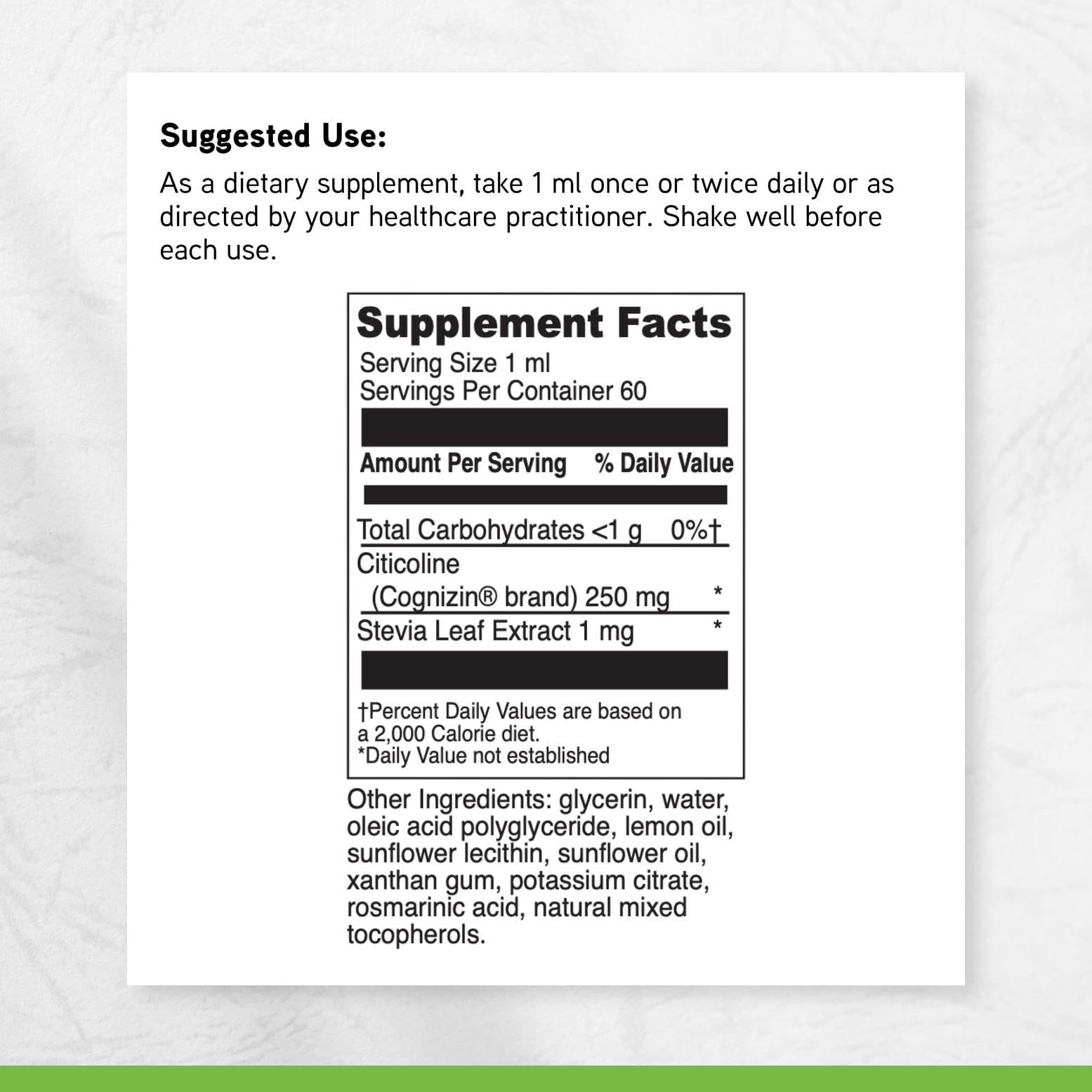 DAVINCI Liposomal Citicoline 250mg supplement on a table