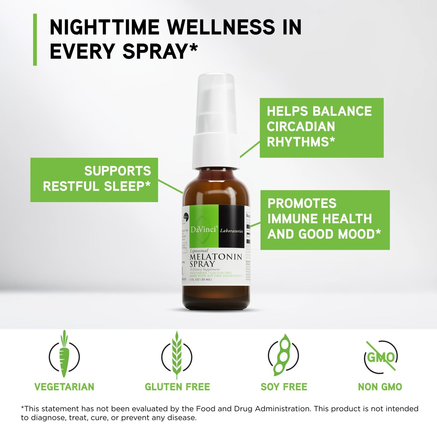 DAVINCI Liposomal Melatonin Spray 30ml with packaging