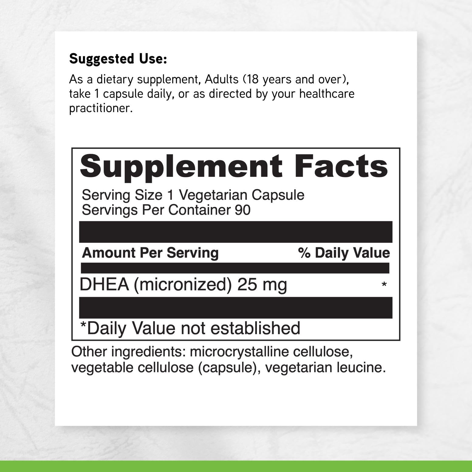 DAVINCI Micronized DHEA 25 mg supplement with measuring spoon