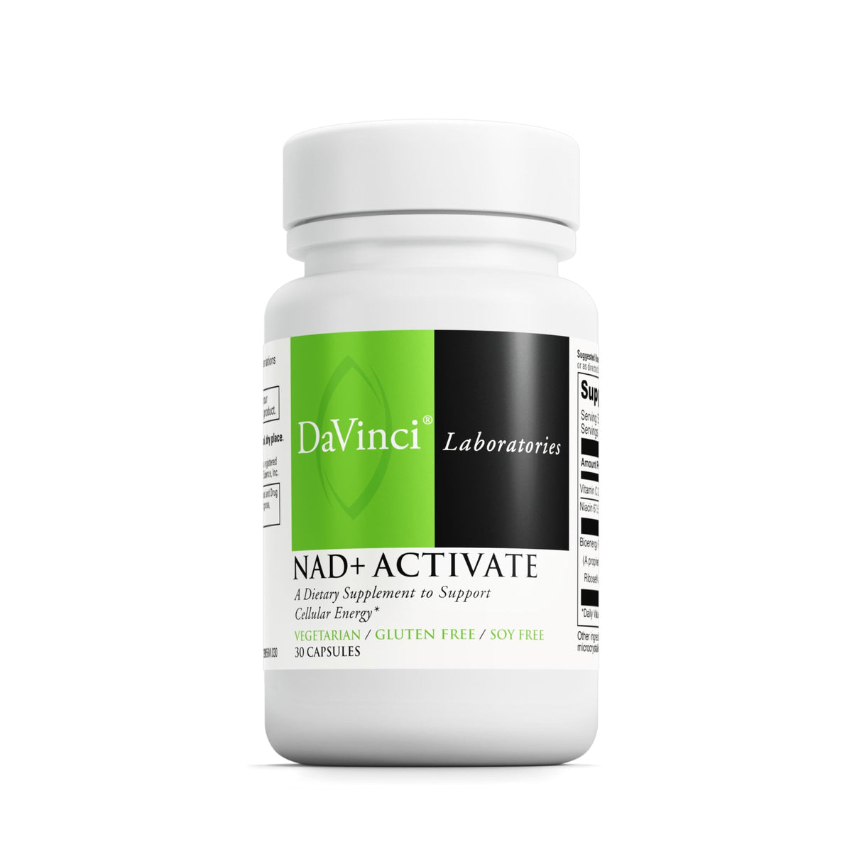DAVINCI NAD+ Activate 750mg supplement front view