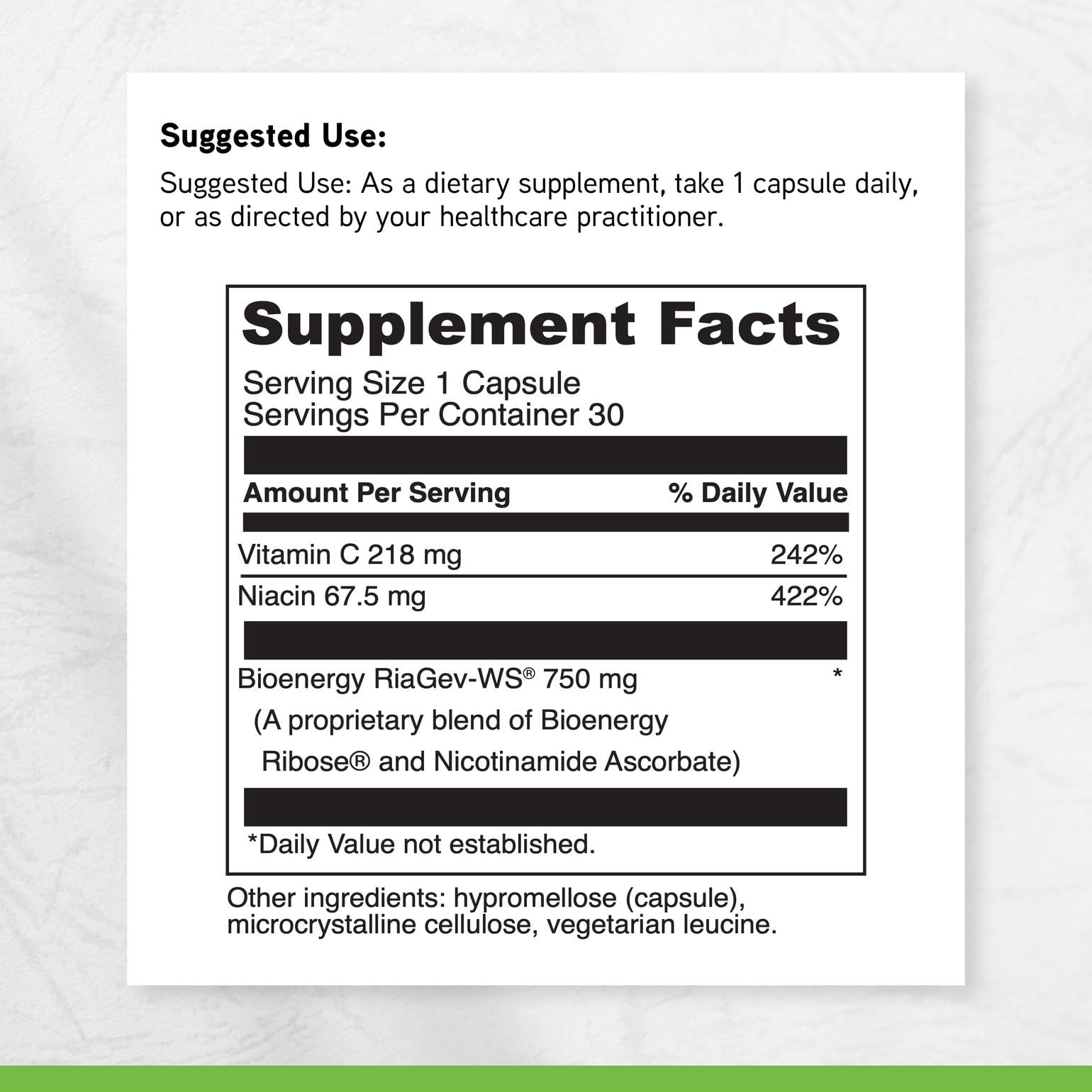 DAVINCI NAD+ Activate 750mg supplement on a wooden table