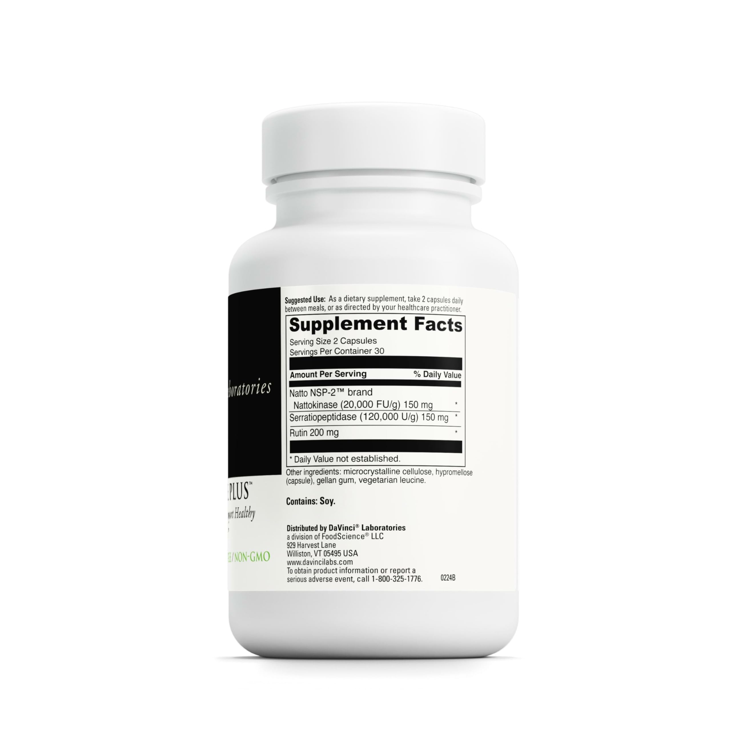 DAVINCI Nattokinase Supplement 100mg side view