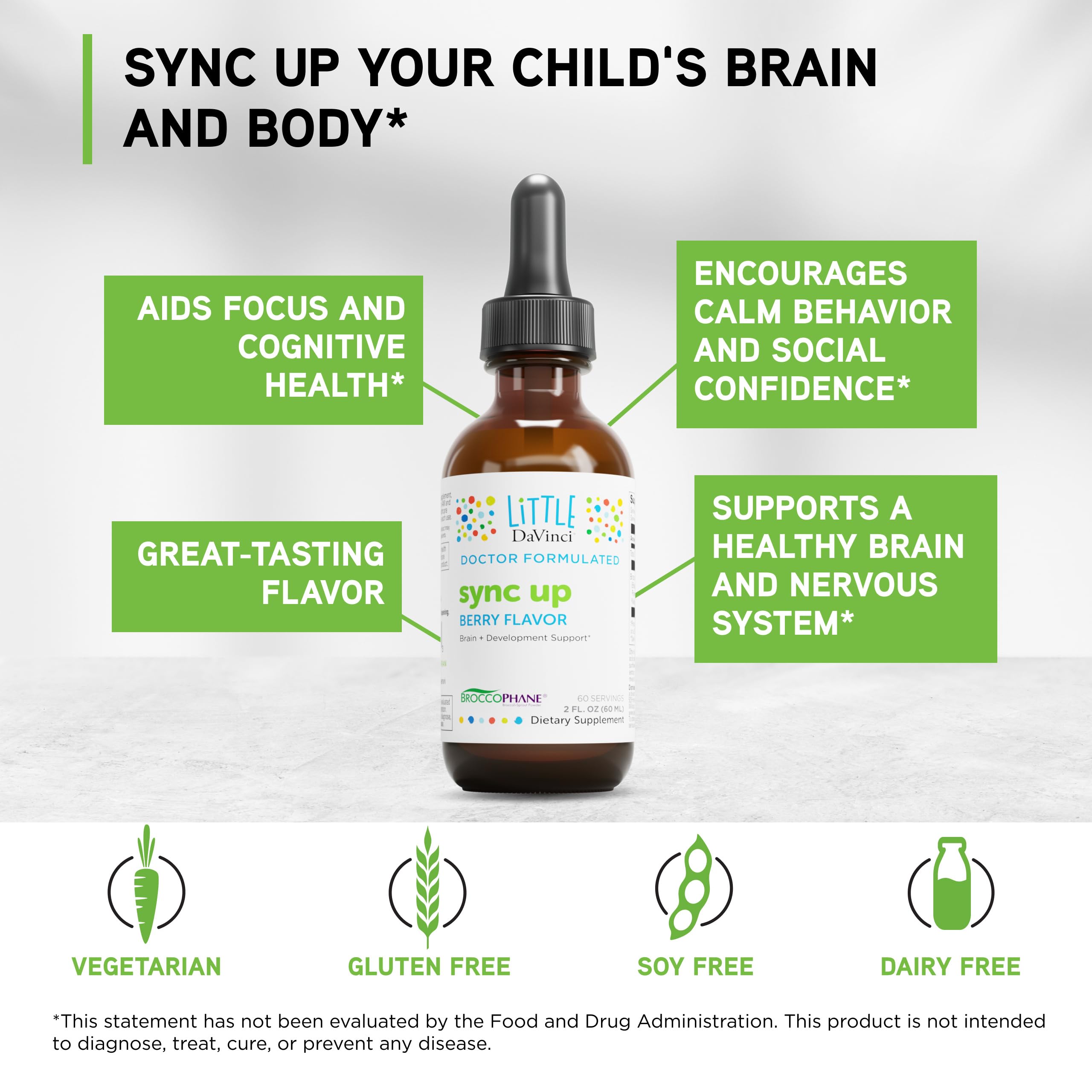 DAVINCI Sync Up liquid supplement nutrition label