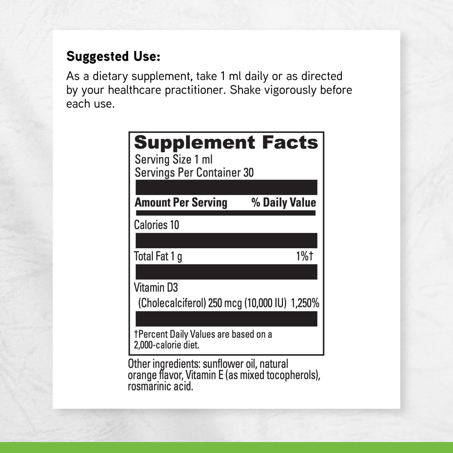 DAVINCI Vitamin D3 Liquid Supplement with natural orange flavour