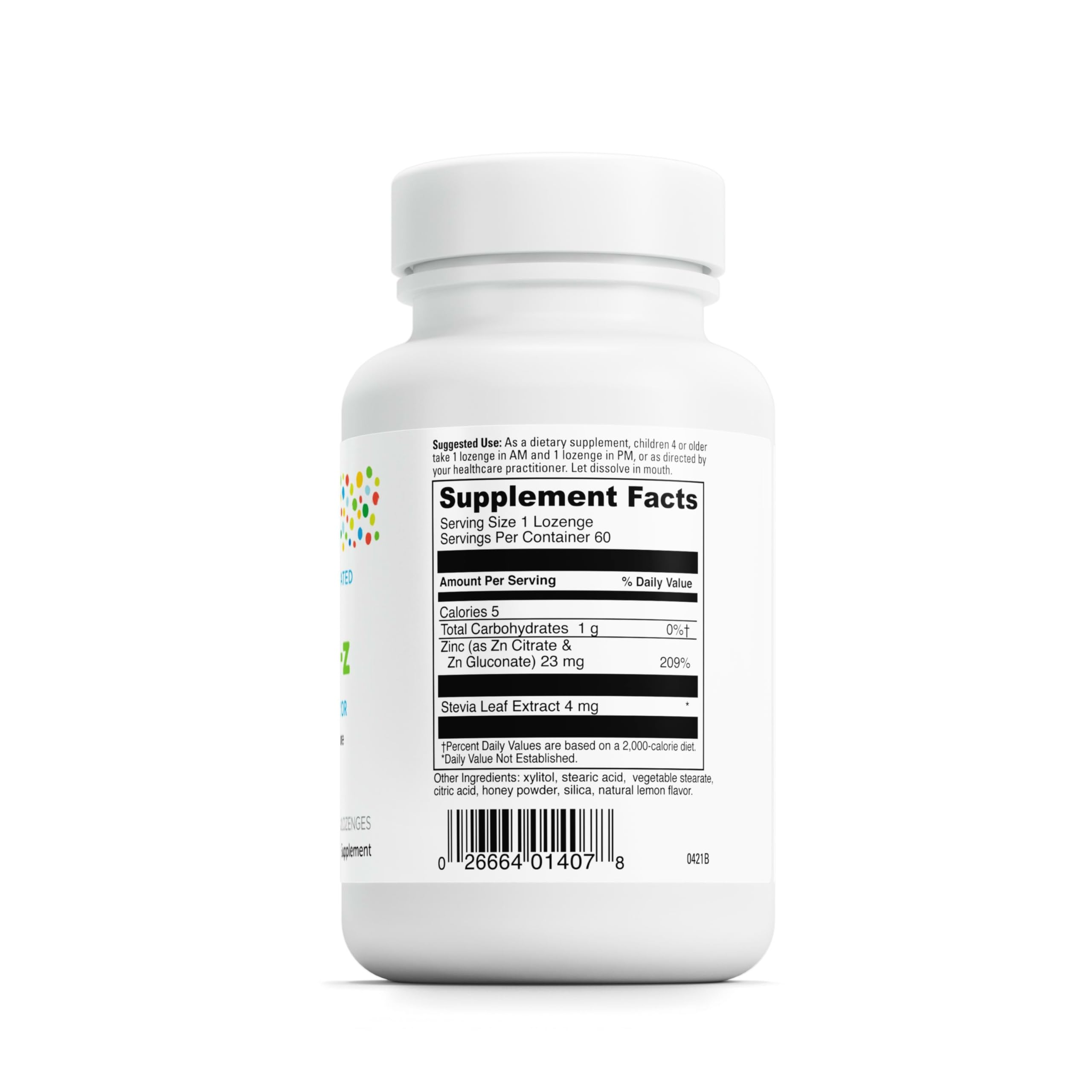 DAVINCI Zinc Lozenges packaging with nutritional information