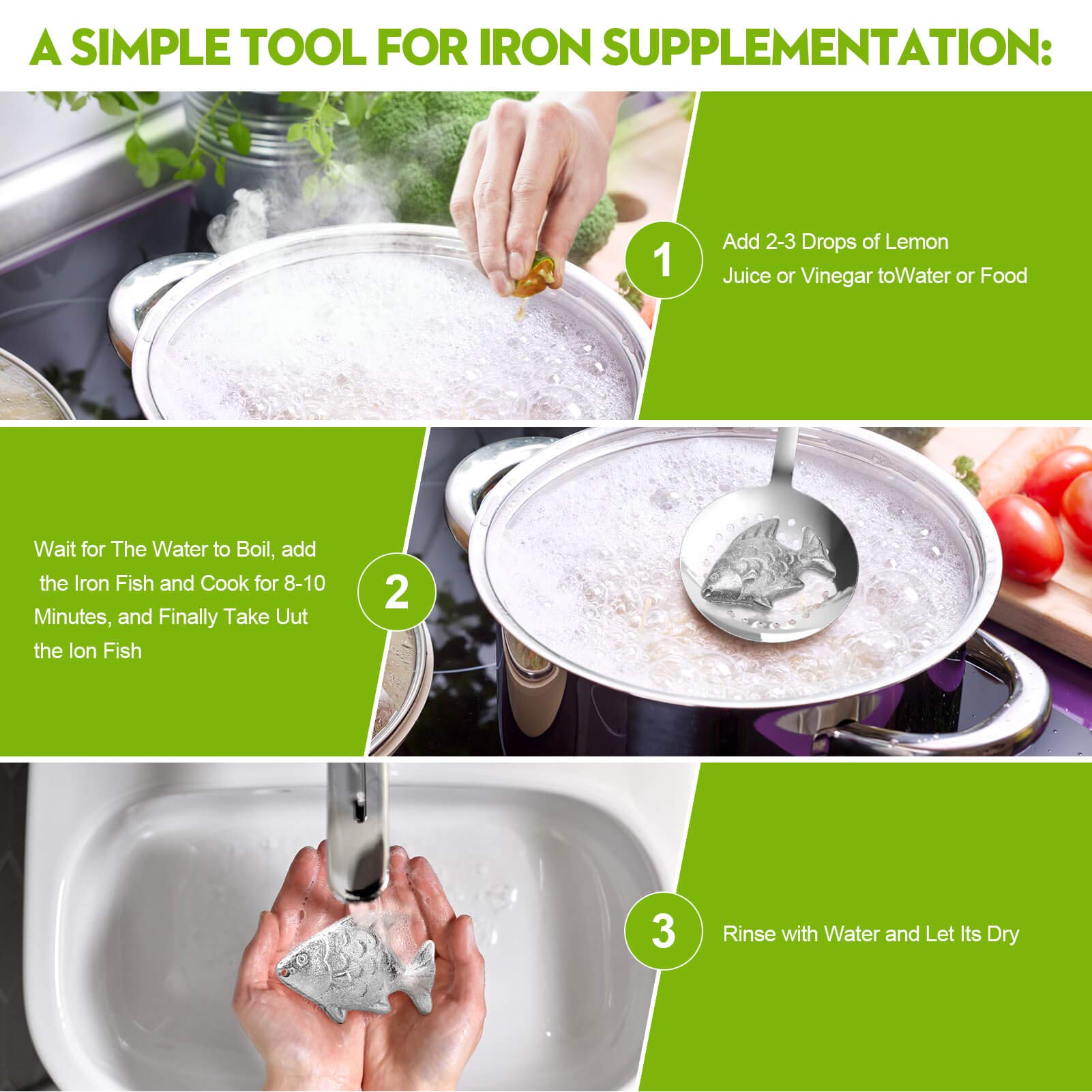 Daxiongmao Iron Fish Cooking Tool with vegetables