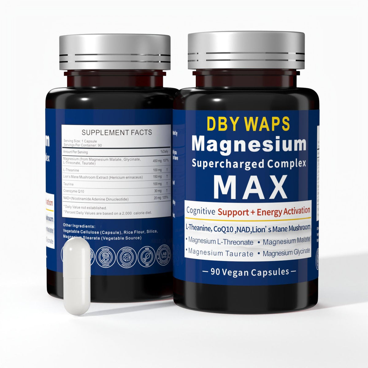 DBYWAPS Magnesium Supplement 450mg front view packaging