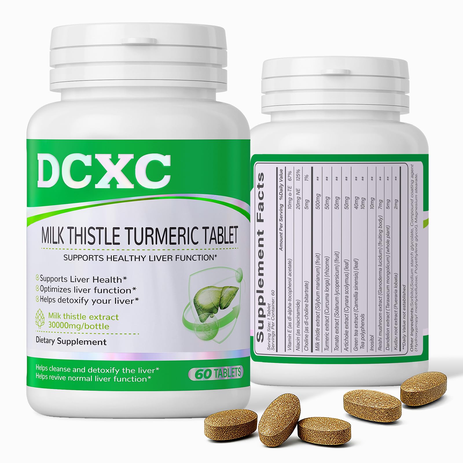 DCXC Milk Thistle Supplement 90 Capsules front view