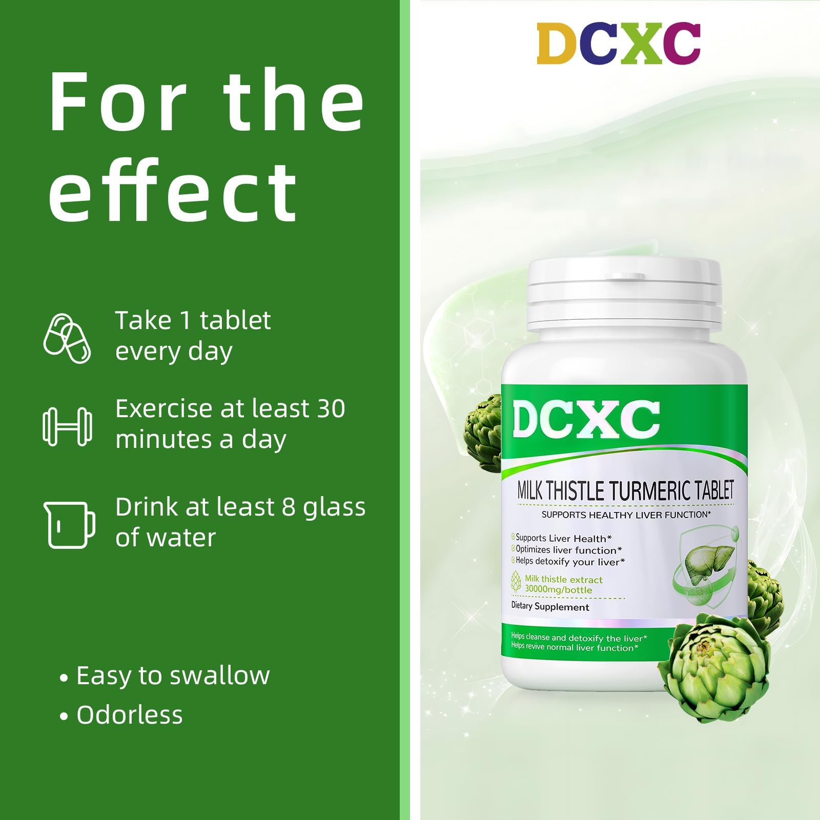 DCXC Milk Thistle Supplement packaging details