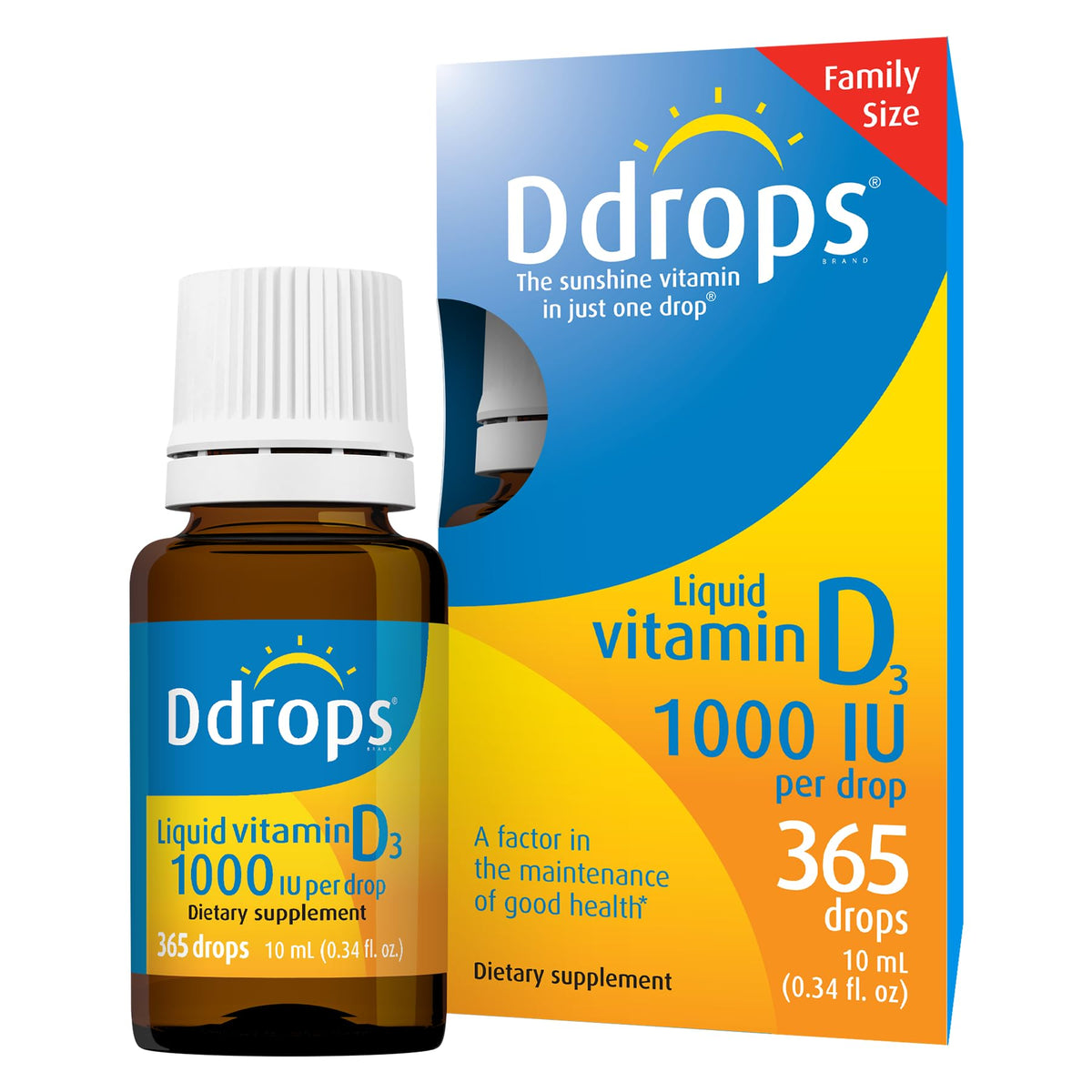 Ddrops Vitamin D3 Liquid Drops 10ml front view