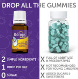 Ddrops Vitamin D3 liquid drops on a wooden table
