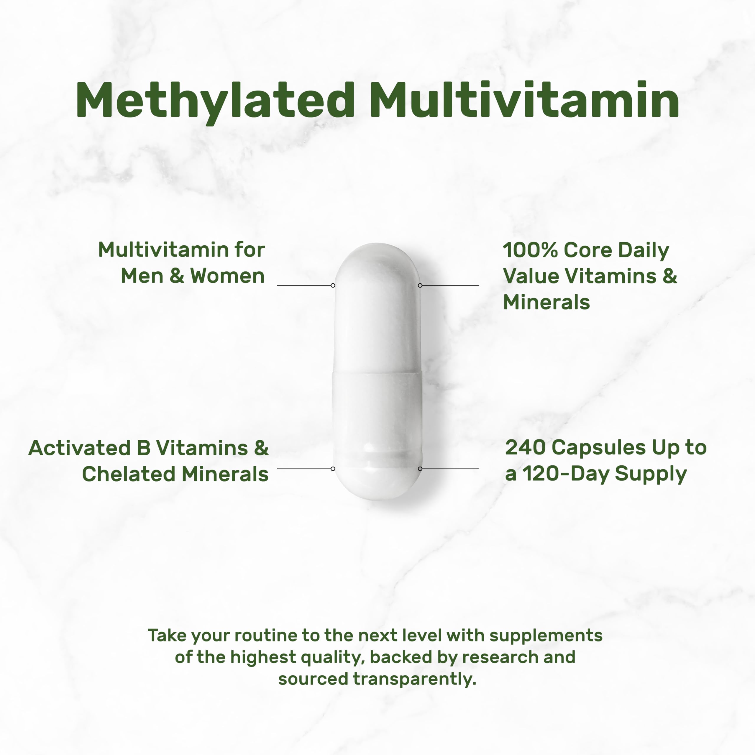 DEAL SUPPLEMENT Advanced Methylated Multivitamin capsules close-up