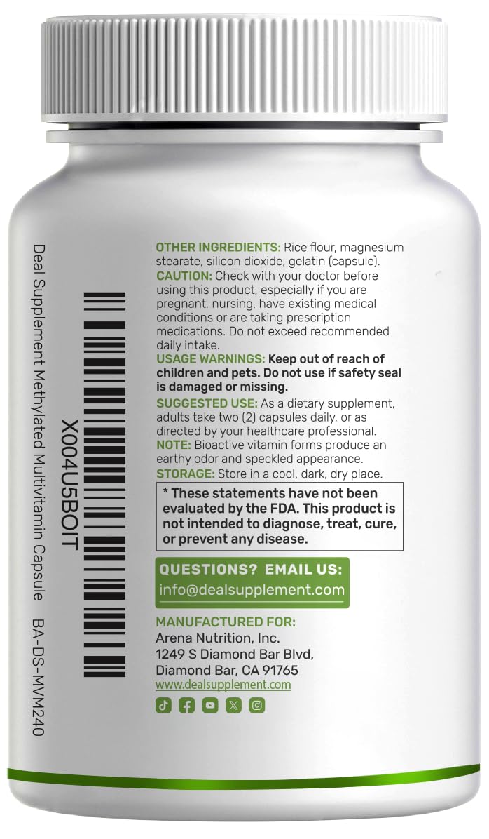 DEAL SUPPLEMENT Advanced Methylated Multivitamin with a measuring spoon