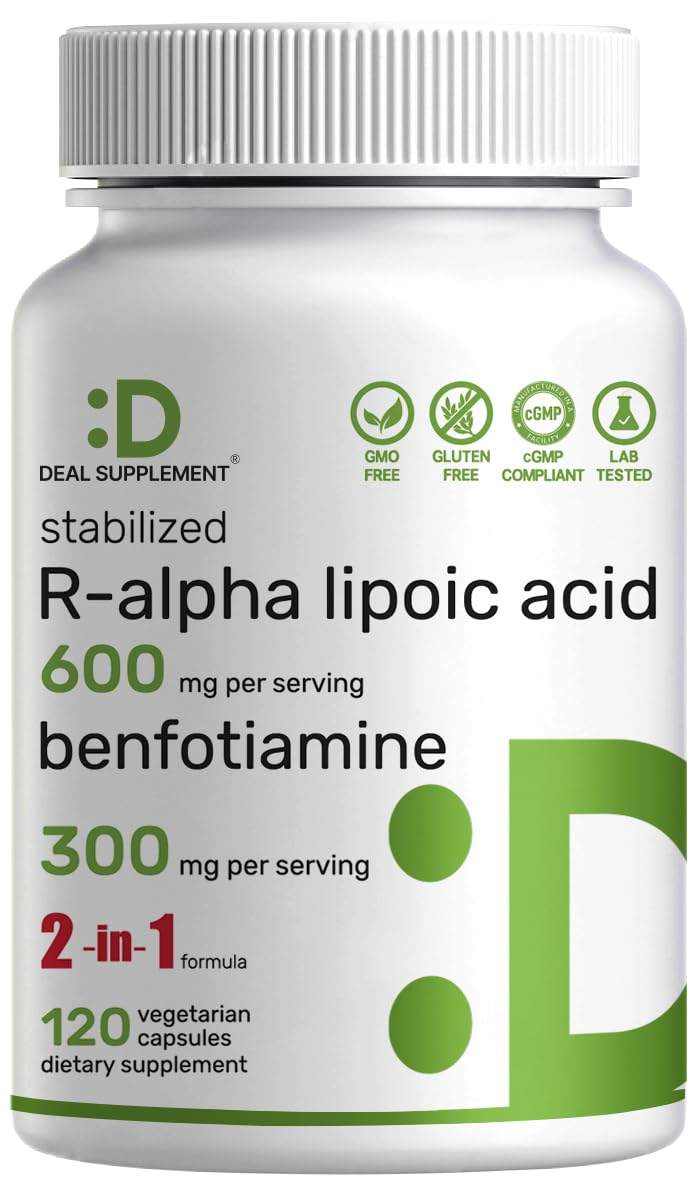 DEAL SUPPLEMENT Alpha Lipoic Acid 600mg front view of bottle