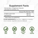 DEAL SUPPLEMENT Alpha Lipoic Acid 600mg side view showing capsule count