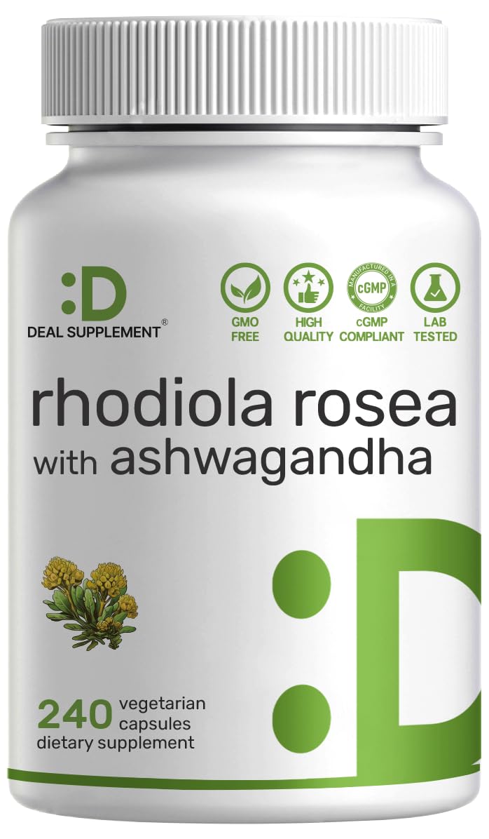 DEAL SUPPLEMENT Ashwagandha & Rhodiola Rosea Capsules front view