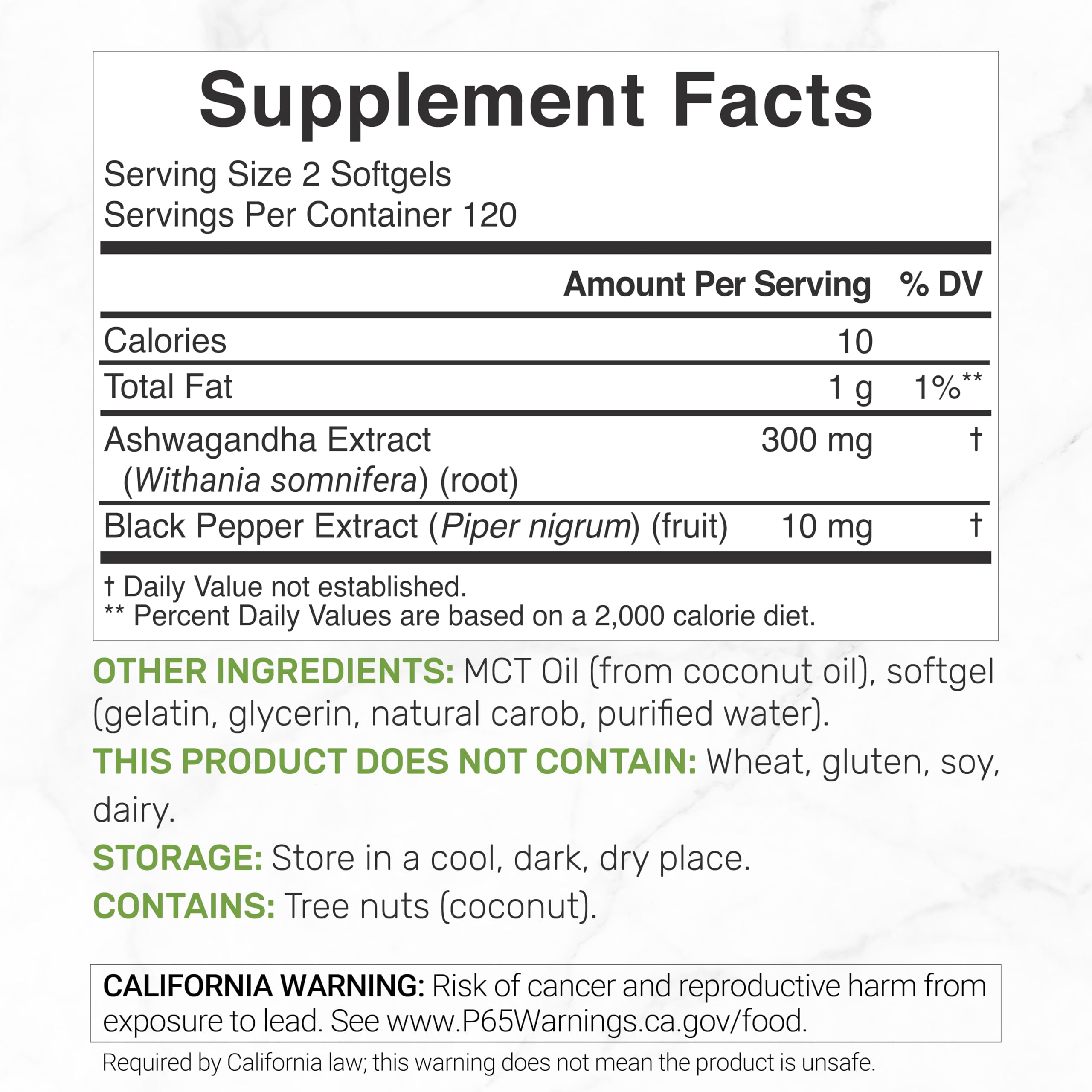 DEAL SUPPLEMENT Ashwagandha Softgels side view showing softgels