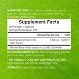DEAL SUPPLEMENT B3 Niacin 1000mg capsules side view
