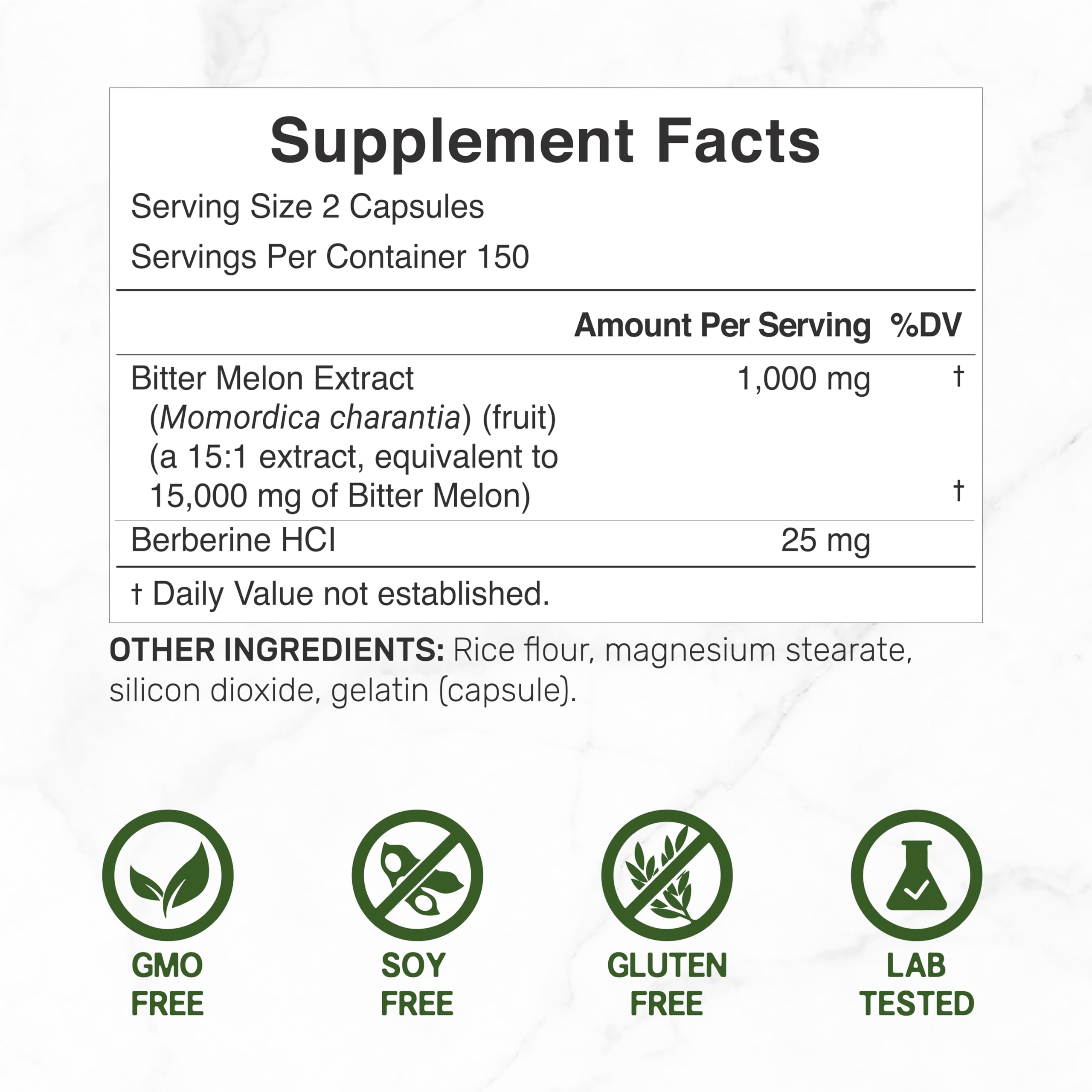 Deal Supplement Bitter Melon Capsules side view showing label