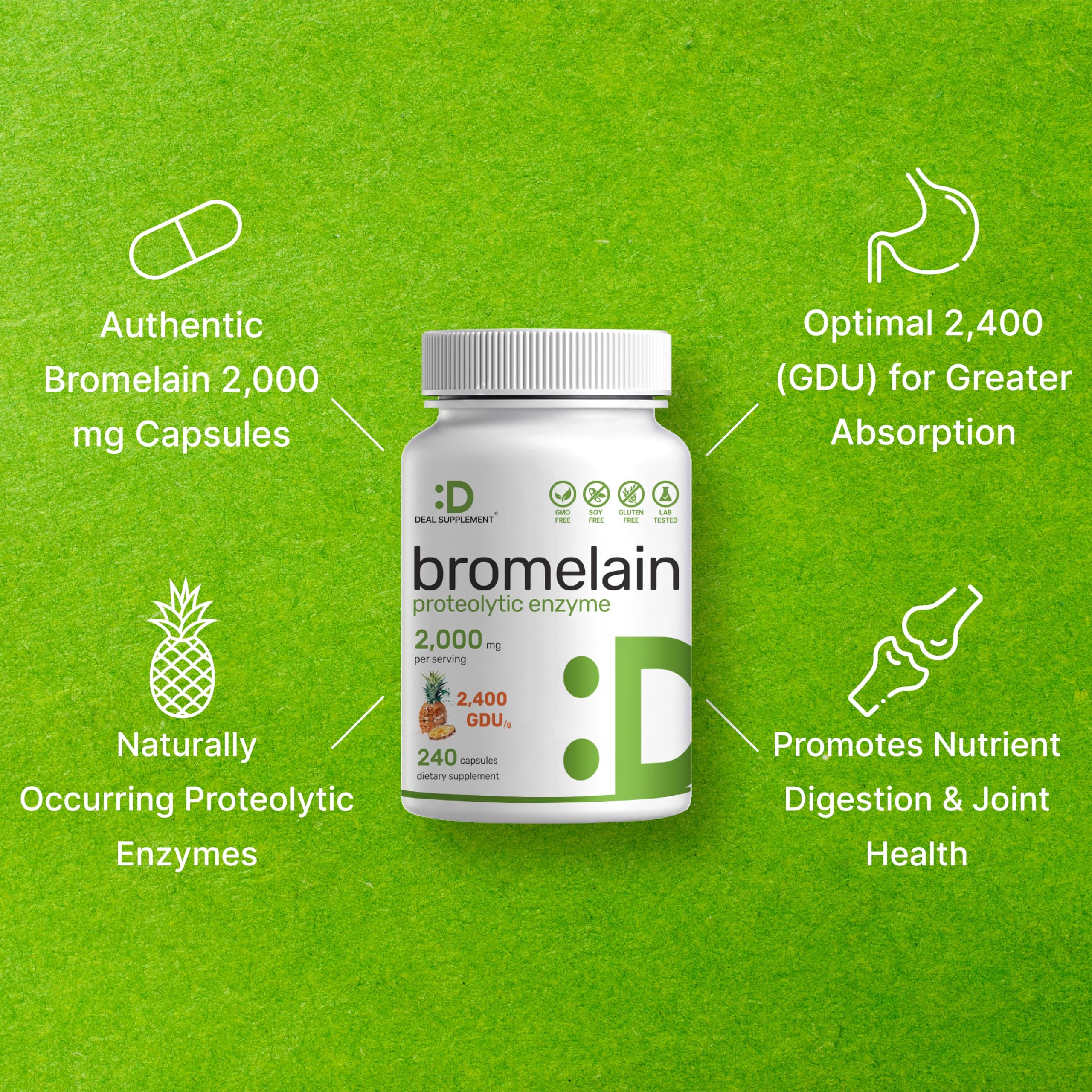 DEAL SUPPLEMENT Bromelain Multi-Enzyme Capsules serving size