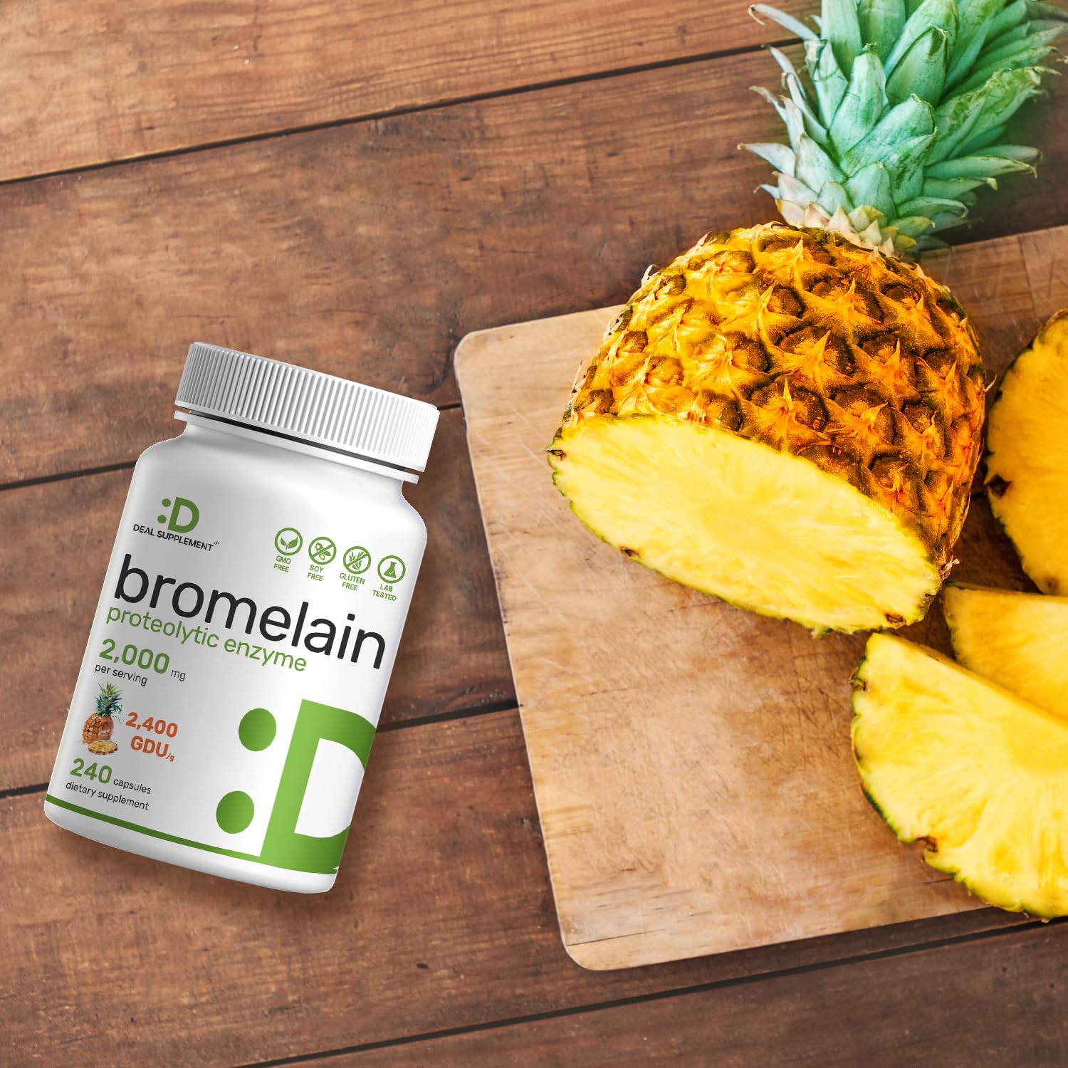 DEAL SUPPLEMENT Bromelain Multi-Enzyme Capsules top view