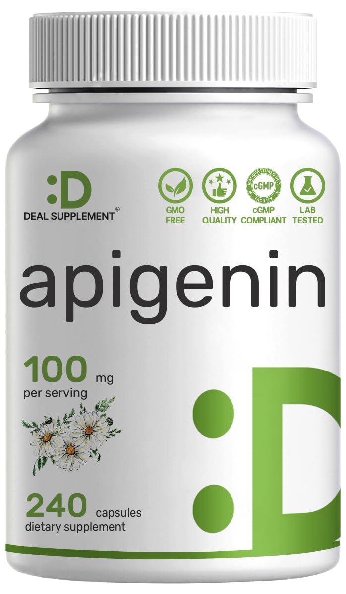 DEAL SUPPLEMENT Chamomile Apigenin Capsules bottle front view
