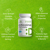 DEAL SUPPLEMENT Citicoline Capsules 1000mg bottle with label details