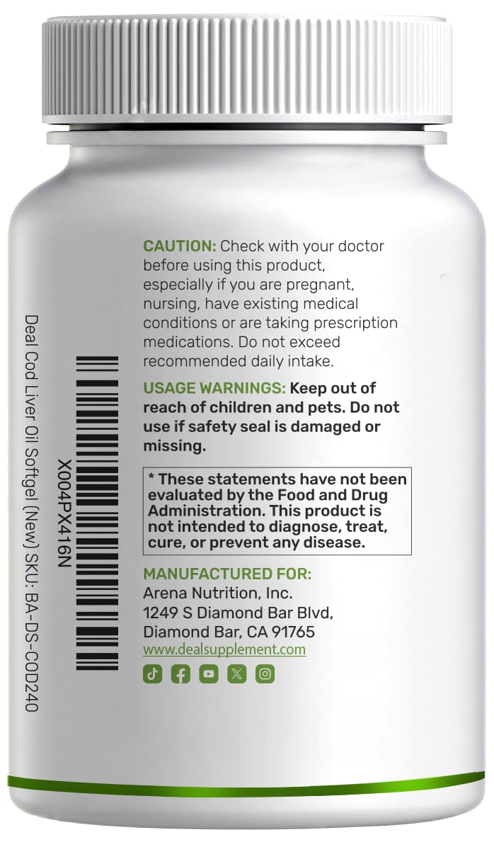 DEAL SUPPLEMENT Cod Liver Oil Softgels in a hand
