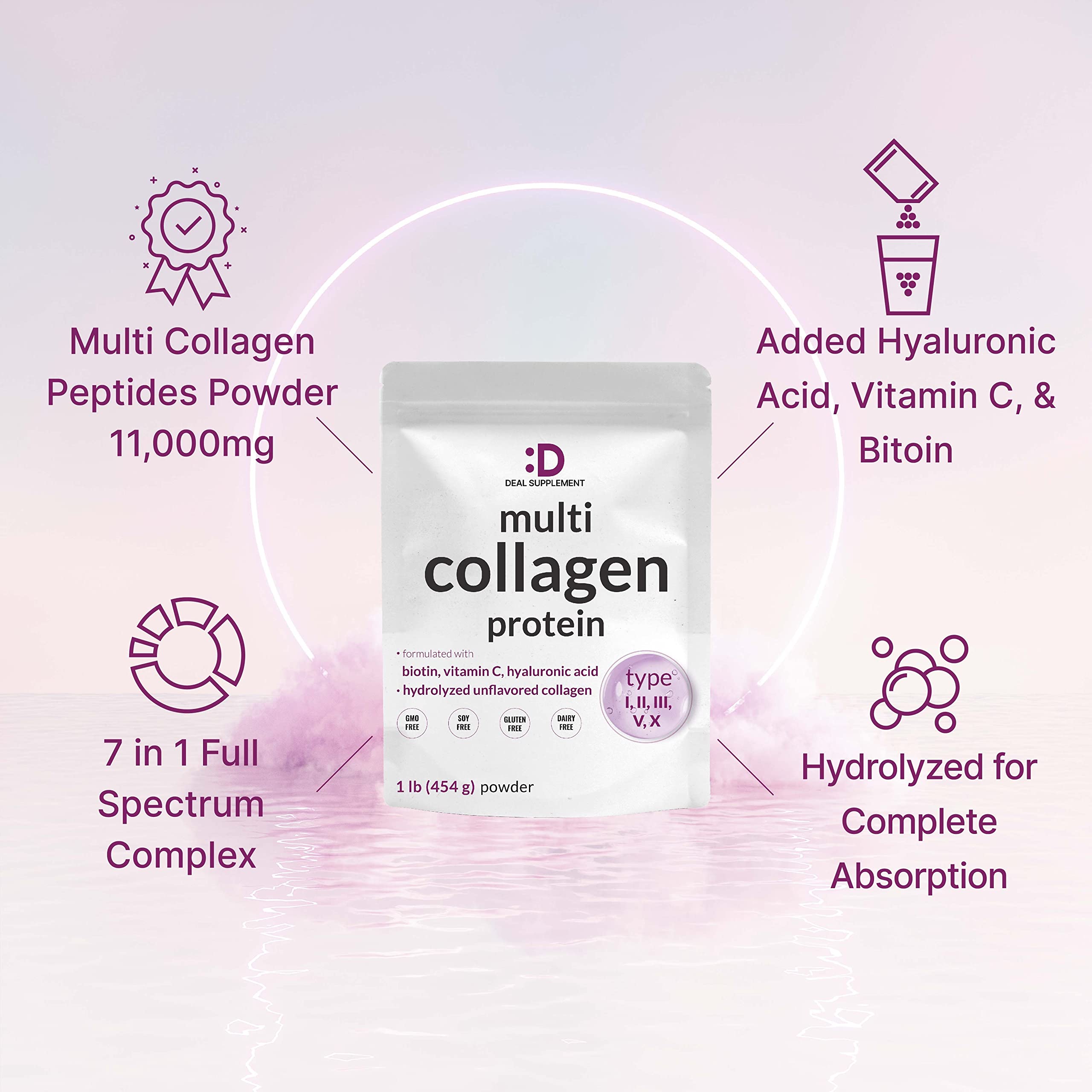 DEAL SUPPLEMENT Collagen Powder 1lb in a smoothie preparation
