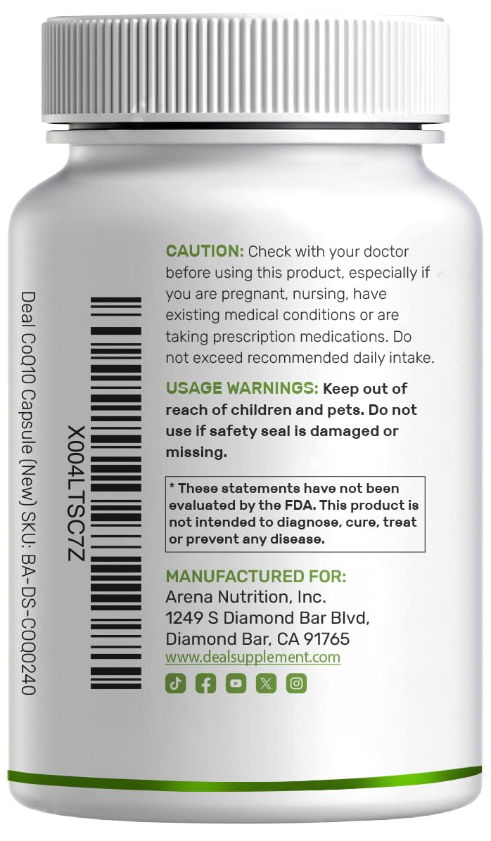 DEAL SUPPLEMENT CoQ10 with Omega 3 300mg + 100mg capsules in hand