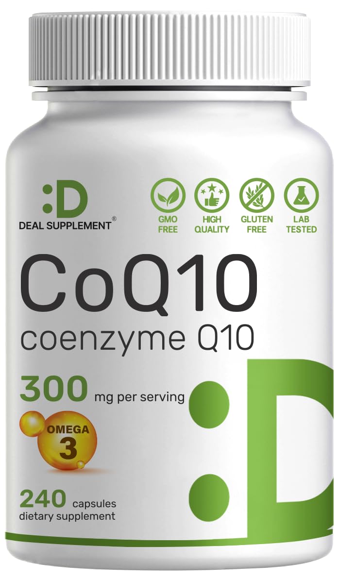 DEAL SUPPLEMENT CoQ10 with Omega 3 300mg + 100mg front view