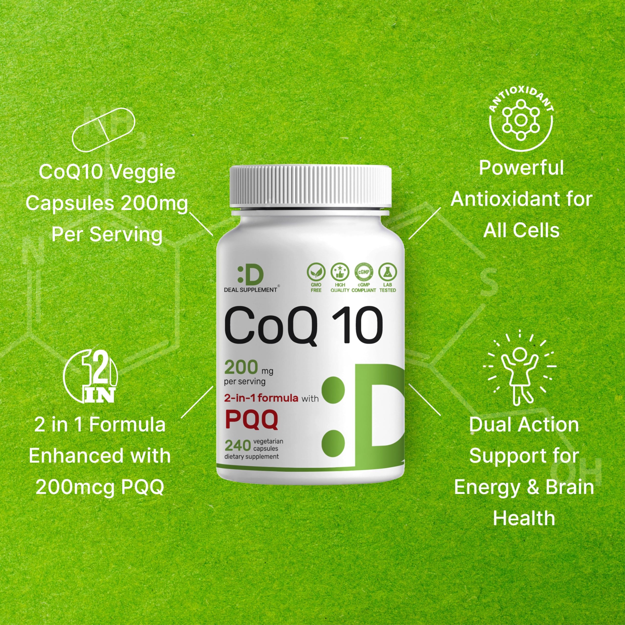 DEAL SUPPLEMENT CoQ10 with PQQ capsule close-up