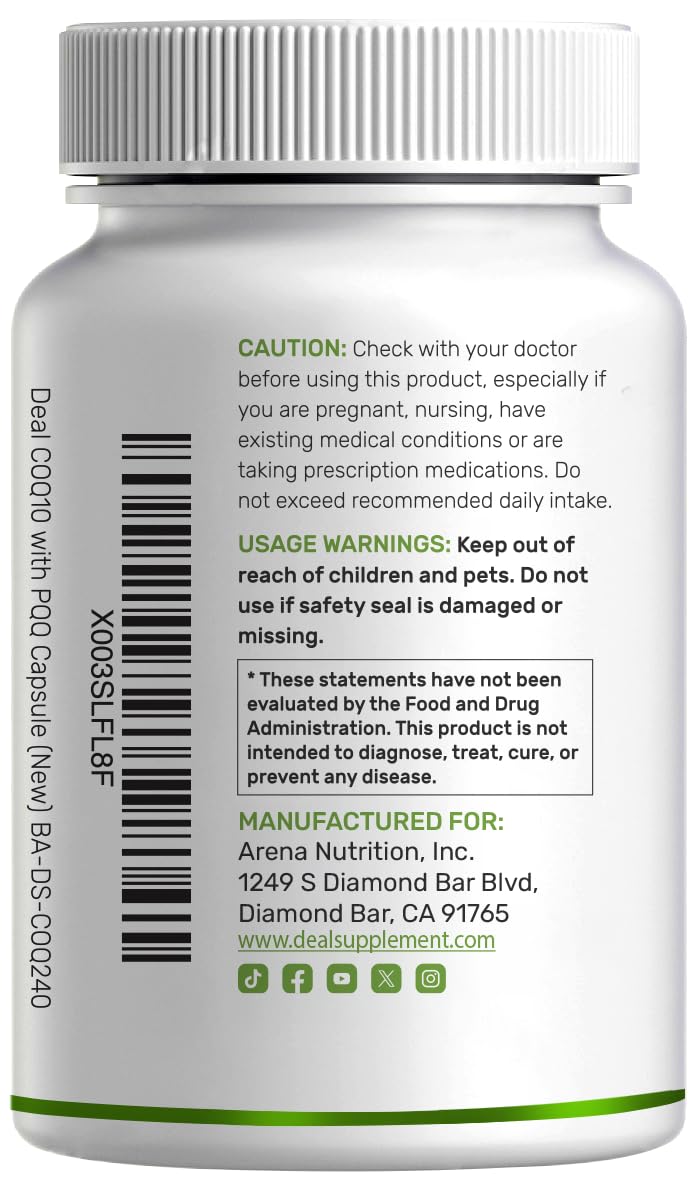 DEAL SUPPLEMENT CoQ10 with PQQ capsules in a hand