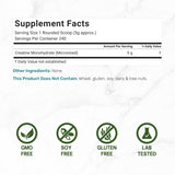 DEAL SUPPLEMENT Creatine Monohydrate Powder 1200g back view