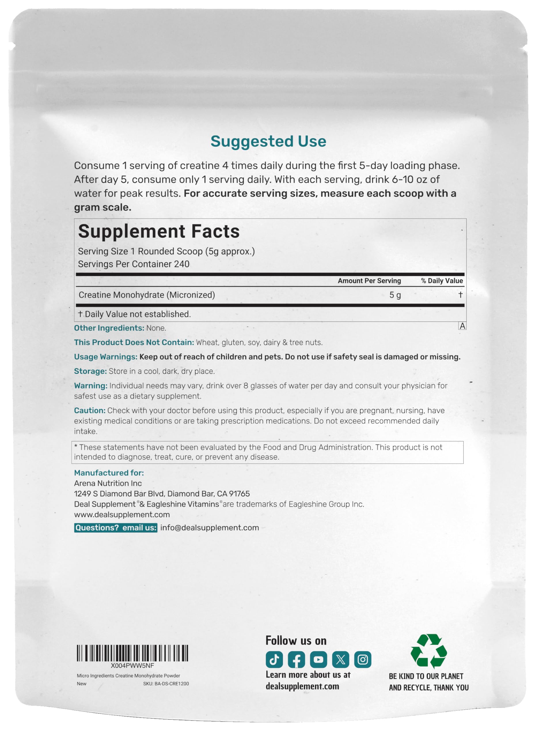 DEAL SUPPLEMENT Creatine Monohydrate Powder lifestyle scene