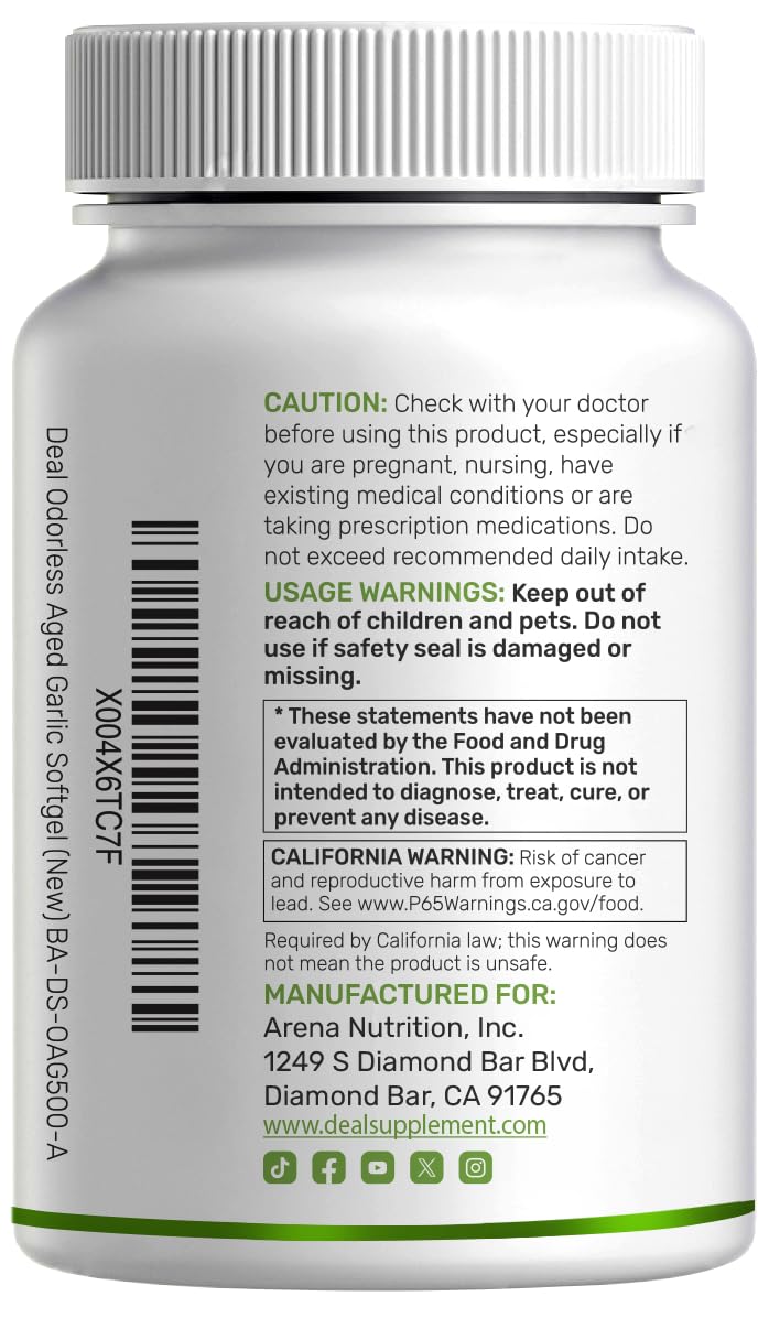 DEAL SUPPLEMENT Garlic Softgels on a table