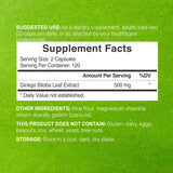DEAL SUPPLEMENT Ginkgo Biloba Extract Capsules bottle side view